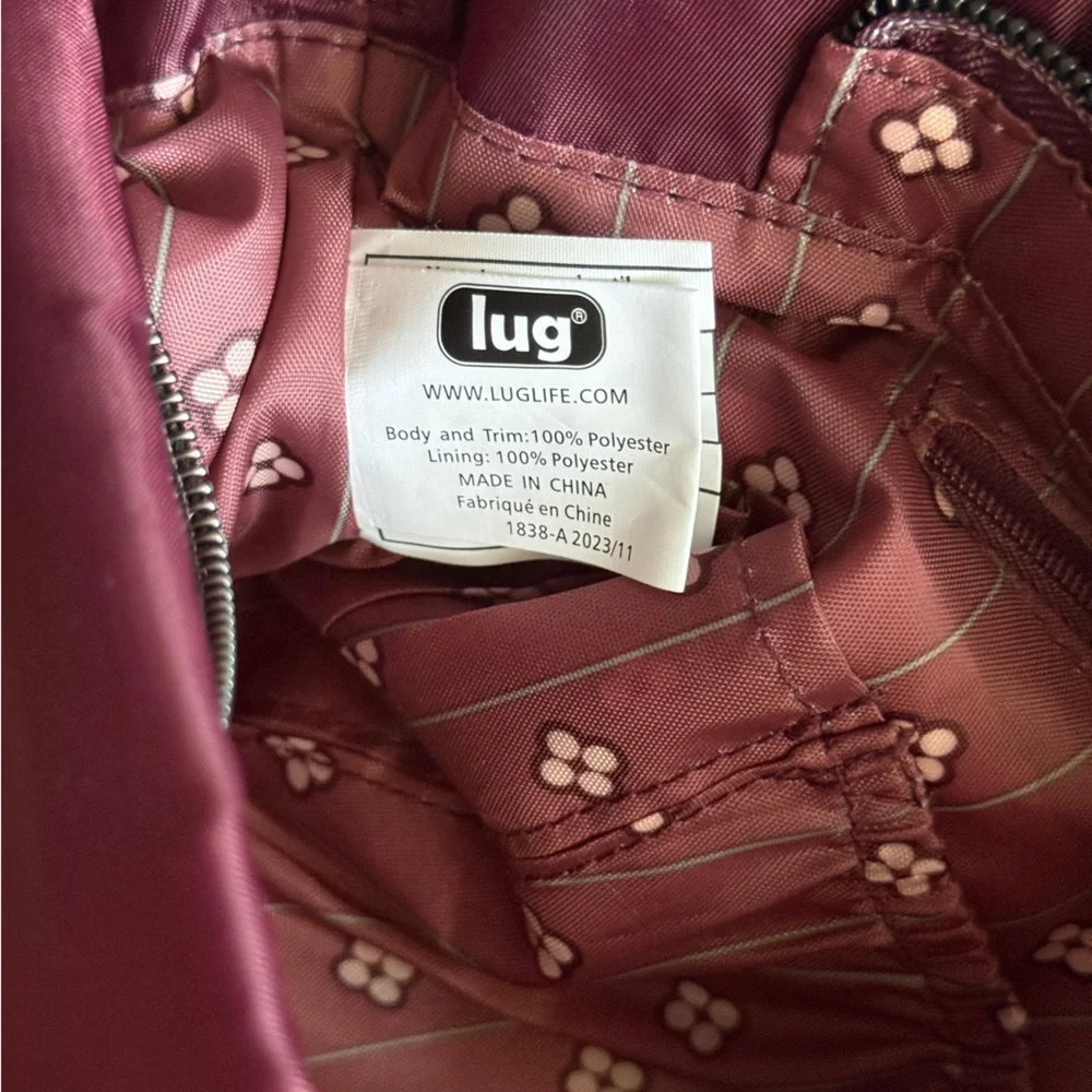 Lug Women's Burgundy Crossbody Bag - Lug Moonwalk Crossbody in Wine - Picture 10 of 12